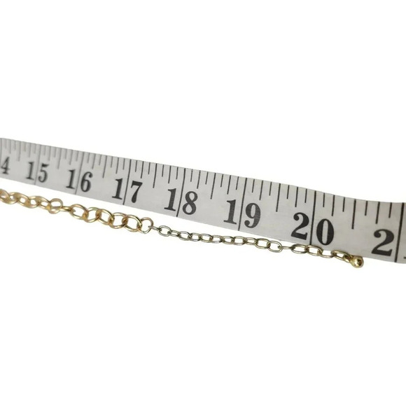 Multi Strand Green Disc Hammered Circle Chain Necklace Gold Tone Vintage - Picture 4 of 4